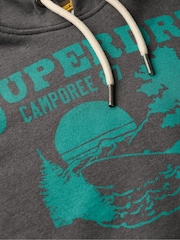Superdry Grey Oversized Outdoor Graphic Hoodie - Image 6 of 6