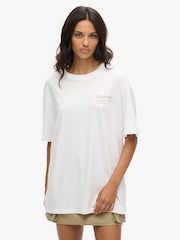 Superdry White Oversized Core Logo City 100% Cotton T-Shirt - Image 1 of 3