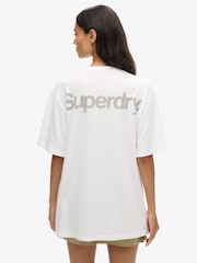 Superdry White Oversized Core Logo City 100% Cotton T-Shirt - Image 2 of 3