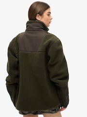 Superdry Green Oversized Expedition Borg Hybrid Jacket - Image 2 of 4