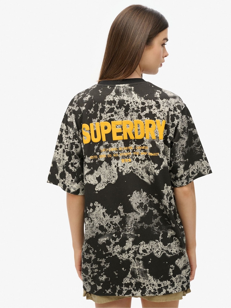 Superdry Green Oversized Utility Camo Graphic 100% Cotton T-Shirt - Image 2 of 4