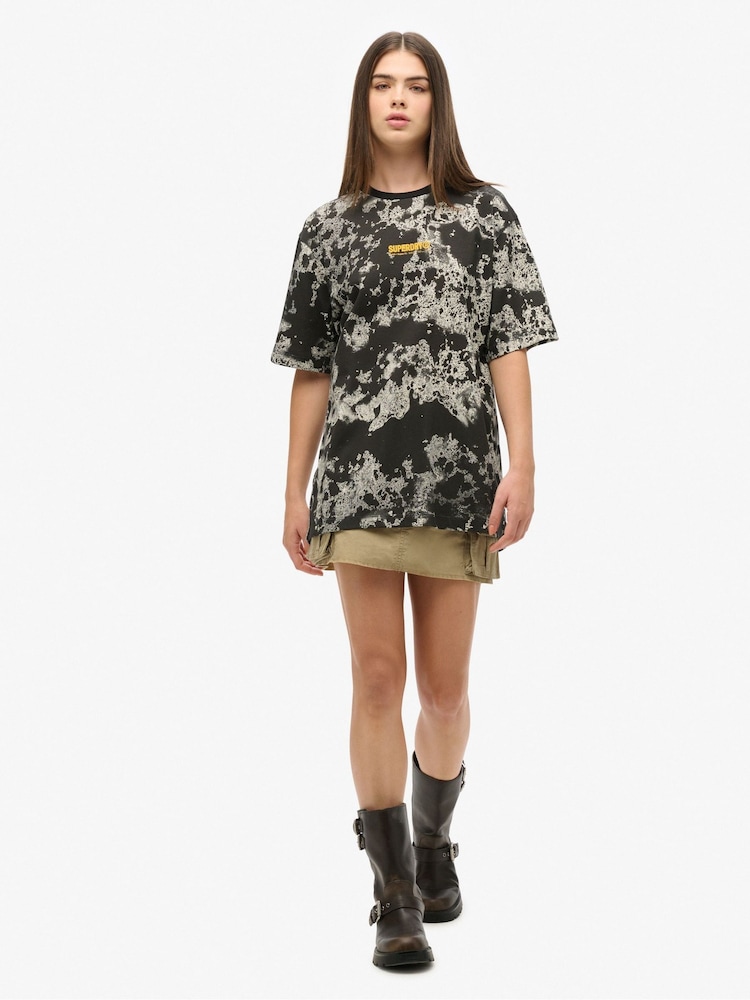 Superdry Green Oversized Utility Camo Graphic 100% Cotton T-Shirt - Image 3 of 4