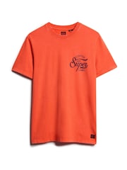 Superdry Orange Oversized Copper Label Chest Graphic 100% Cotton T-Shirt - Image 5 of 6