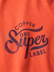 Superdry Orange Oversized Copper Label Chest Graphic 100% Cotton T-Shirt - Image 6 of 6