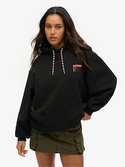 Superdry Black Oversized Utility Sport Logo Hoodie - Image 1 of 2