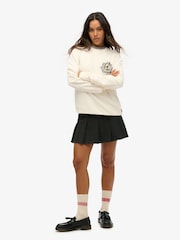 Superdry Cream Oversized Tattoo Graphic Sweatshirt - Image 2 of 3