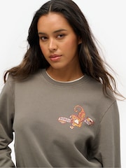 Superdry Grey Oversized Tattoo Graphic Sweatshirt - Image 3 of 3