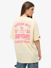 Superdry Cream Oversized Lo-fi Punk Graphic 100% Cotton T-Shirt - Image 2 of 7