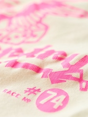 Superdry Cream Oversized Lo-fi Punk Graphic 100% Cotton T-Shirt - Image 6 of 7