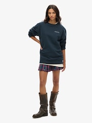 Superdry Blue Oversized Core Logo City Loose Crew Sweatshirt - Image 3 of 3