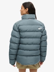 Superdry Blue Oversized Sports Puffer Jacket - Image 5 of 7