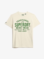 Superdry Cream Oversized Machined Goods Workwear T-Shirt - Image 5 of 6