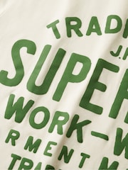 Superdry Cream Oversized Machined Goods Workwear T-Shirt - Image 6 of 6