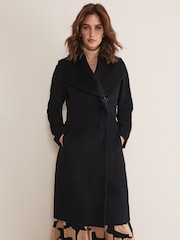 Phase Eight Black Nicci Belted Wool Coat - Image 2 of 6