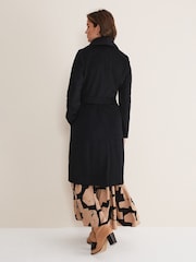 Phase Eight Black Nicci Belted Wool Coat - Image 3 of 6