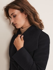 Phase Eight Black Nicci Belted Wool Coat - Image 5 of 6