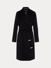 Phase Eight Black Nicci Belted Wool Coat - Image 6 of 6