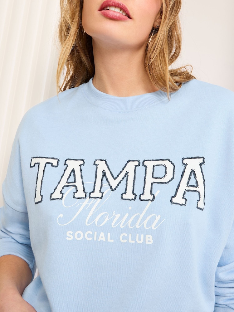 Friends Like These Blue Long Sleeve Slogan Graphic Sweatshirt - Image 2 of 4