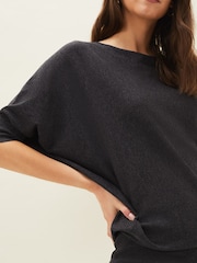 Phase Eight Grey Becca Batwing Knitted Dress - Image 5 of 6