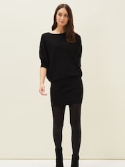 Phase Eight Dark Black Becca Batwing Knitted Dress - Image 3 of 6