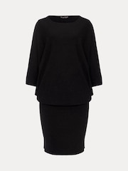Phase Eight Dark Black Becca Batwing Knitted Dress - Image 6 of 6
