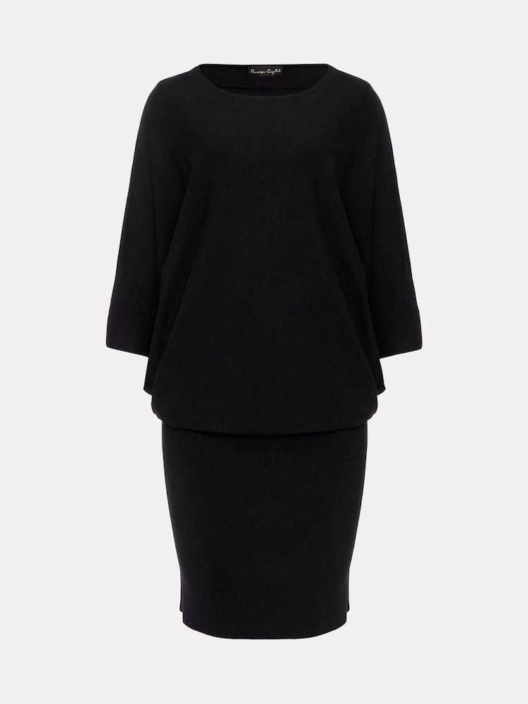 Phase Eight Dark Black Becca Batwing Knitted Dress - Image 6 of 6