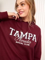 Friends Like These Burgundy Red Long Sleeve Slogan Graphic Hoodie - Image 1 of 4