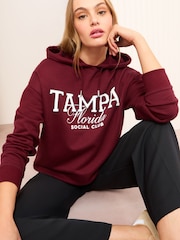 Friends Like These Burgundy Red Long Sleeve Slogan Graphic Hoodie - Image 2 of 4