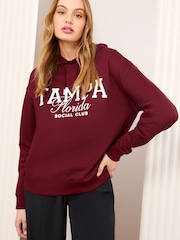 Friends Like These Burgundy Red Long Sleeve Slogan Graphic Hoodie - Image 3 of 4