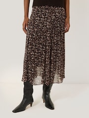 Jigsaw Brown Leopard Midi Abstract Skirt - Image 1 of 7