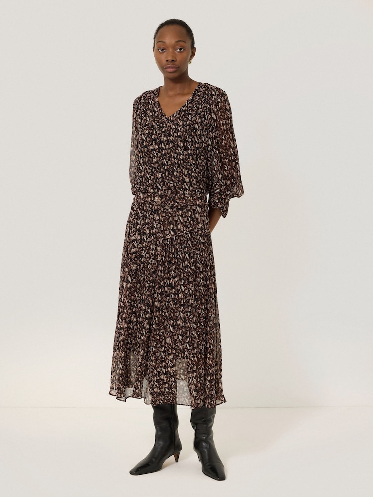 Jigsaw Brown Leopard Midi Abstract Skirt - Image 2 of 7