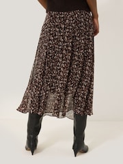 Jigsaw Brown Leopard Midi Abstract Skirt - Image 4 of 7