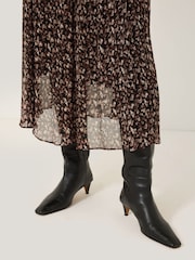 Jigsaw Brown Leopard Midi Abstract Skirt - Image 6 of 7