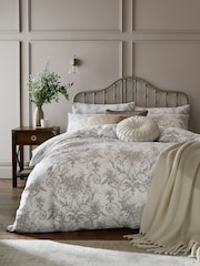 Laura Ashley Dark Dove Grey Tuileries 100% Cotton Duvet Cover and Pillowcase Set - Image 1 of 2