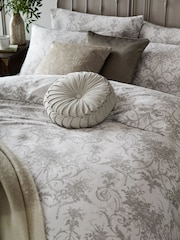 Laura Ashley Dark Dove Grey Tuileries 100% Cotton Duvet Cover and Pillowcase Set - Image 2 of 2