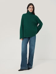 Jigsaw Green Faroe Fishermans Rib Jumper - Image 1 of 6