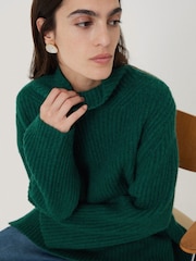 Jigsaw Green Faroe Fishermans Rib Jumper - Image 2 of 6