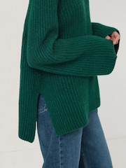 Jigsaw Green Faroe Fishermans Rib Jumper - Image 3 of 6