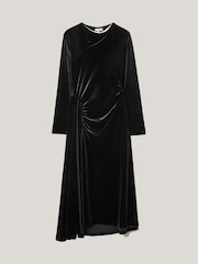 Jigsaw Black Velvet Ruched Dress - Image 6 of 6