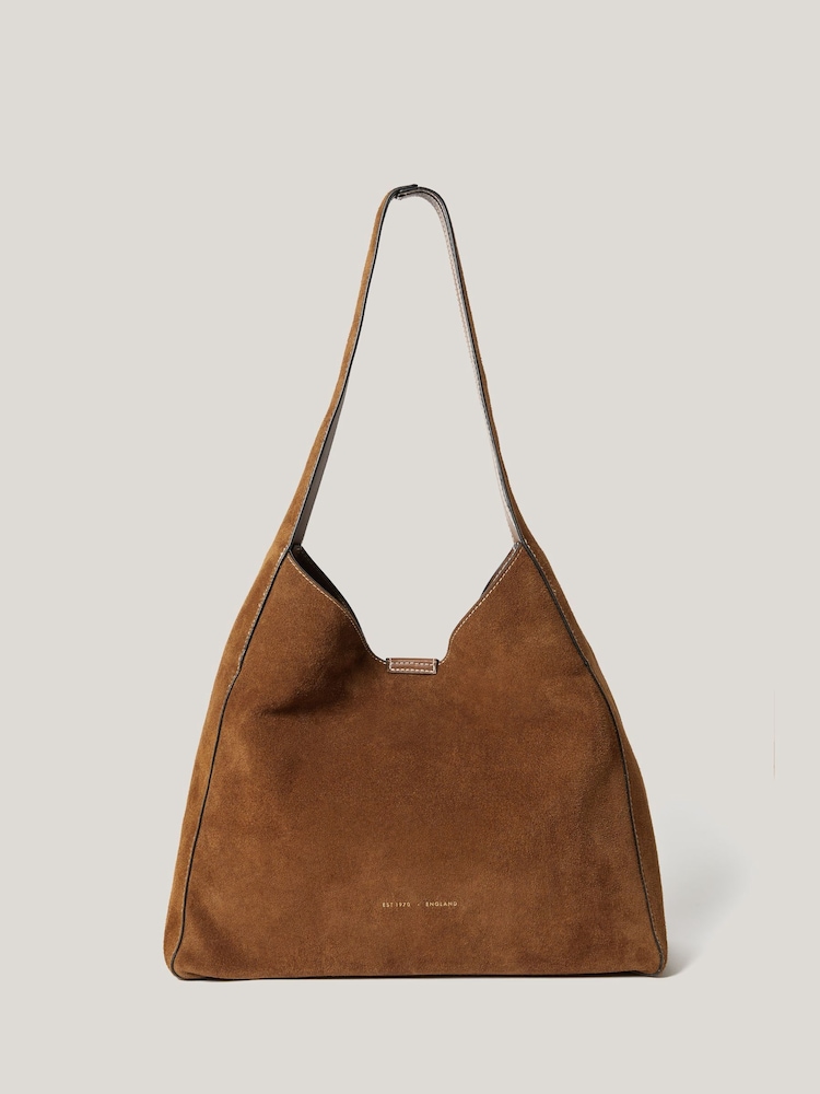 Jigsaw Brown Heckfield Suede Tote Bag - Image 1 of 7