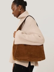 Jigsaw Brown Heckfield Suede Tote Bag - Image 4 of 7