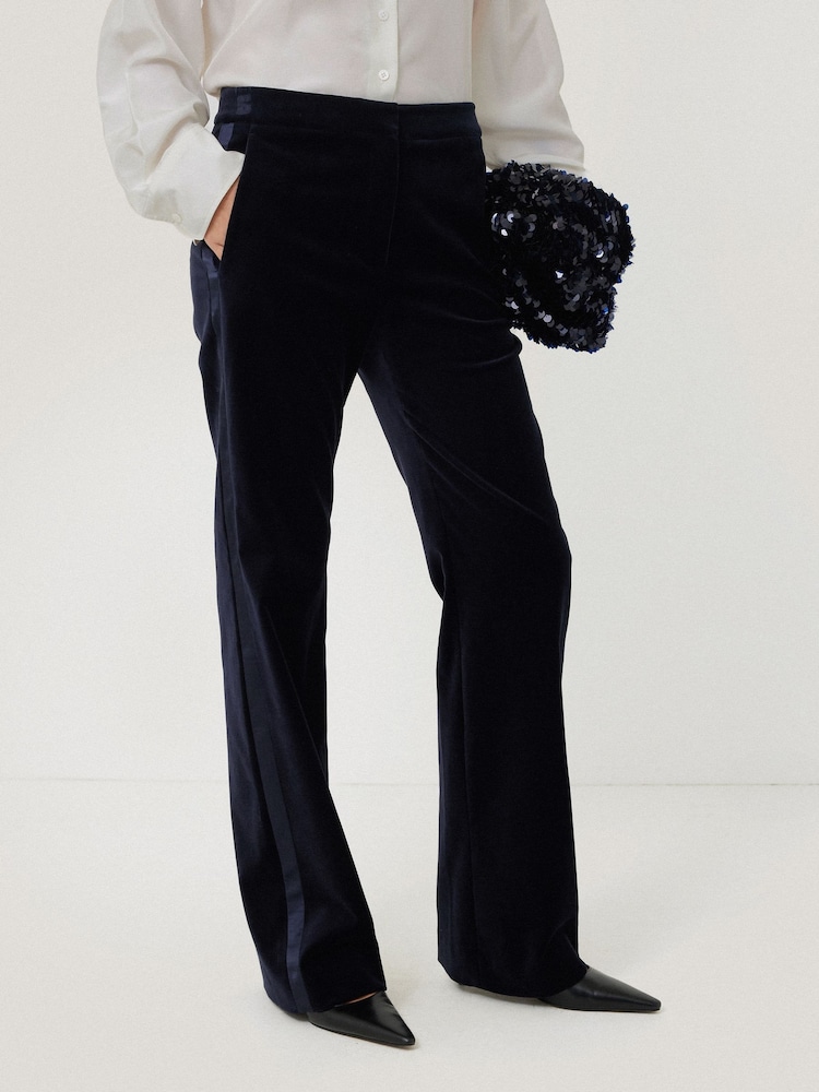 Jigsaw Blue Mason Velvet Trousers - Image 1 of 7
