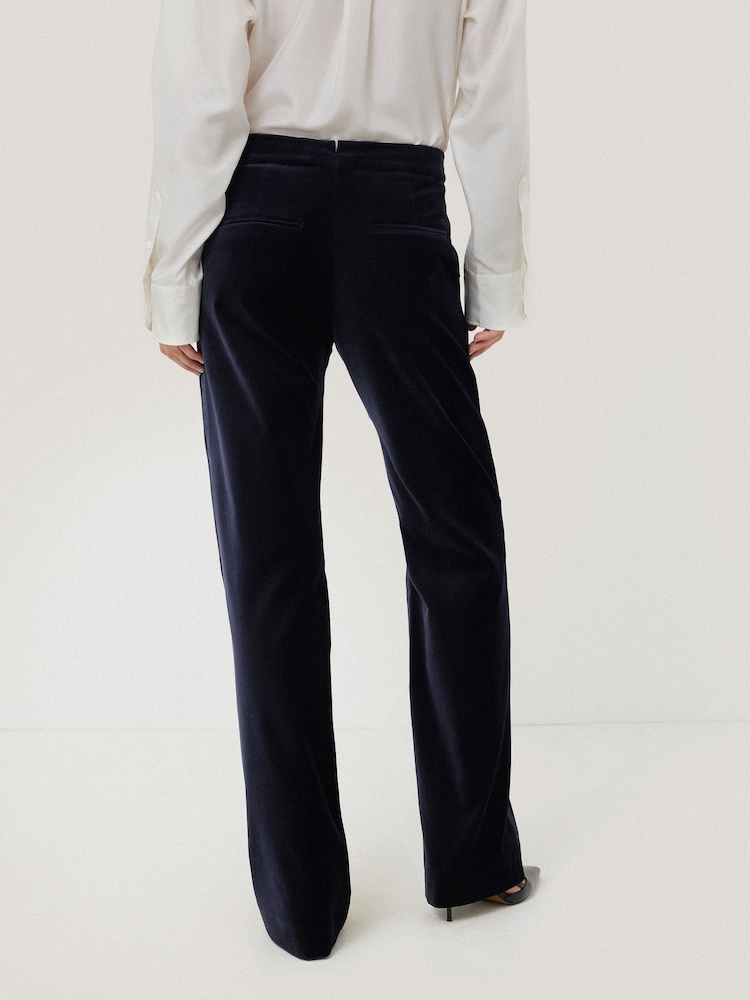 Jigsaw Blue Mason Velvet Trousers - Image 2 of 7 Jigsaw Blue Mason Velvet Trousers - Image 2 of 7