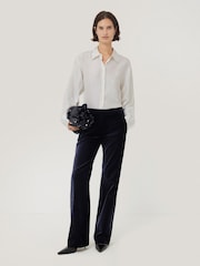 Jigsaw Blue Mason Velvet Trousers - Image 3 of 7