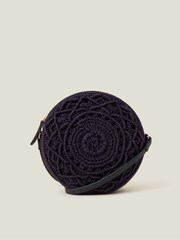 Accessorize Blue Macrame Circle Cross-Body Bag - Image 2 of 3