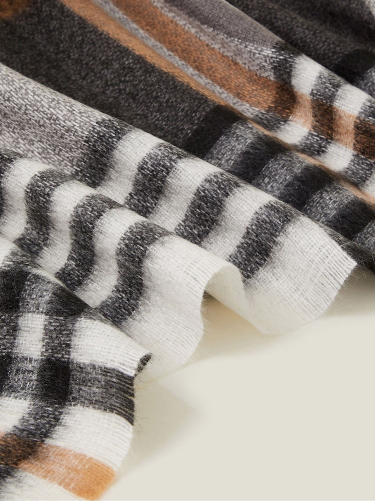 Accessorize Black Check Blanket Scarf - Image 2 of 3