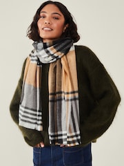 Accessorize Black Check Blanket Scarf - Image 3 of 3