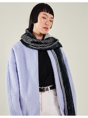 Accessorize Kontrastna pletenina Rib Knit šal; ruta - Slika 1 iz 3