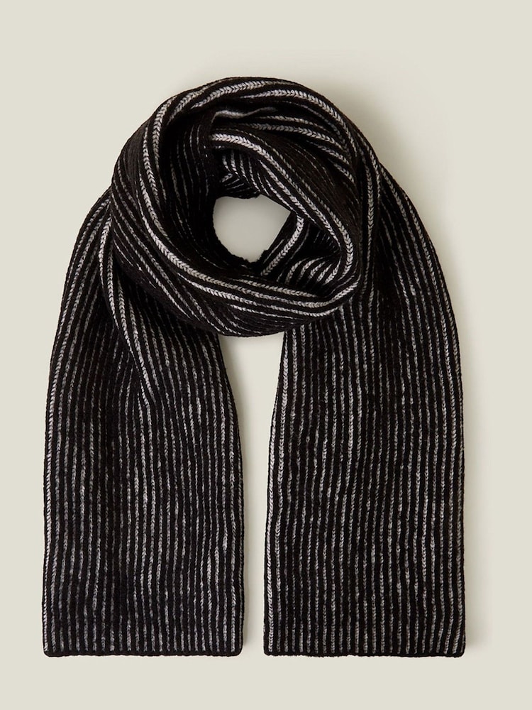 Accessorize Kontrastna pletenina Rib Knit šal; ruta - Slika 2 iz 3