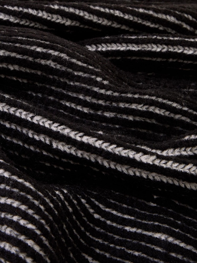 Accessorize Kontrastna pletenina Rib Knit šal; ruta - Slika 3 iz 3